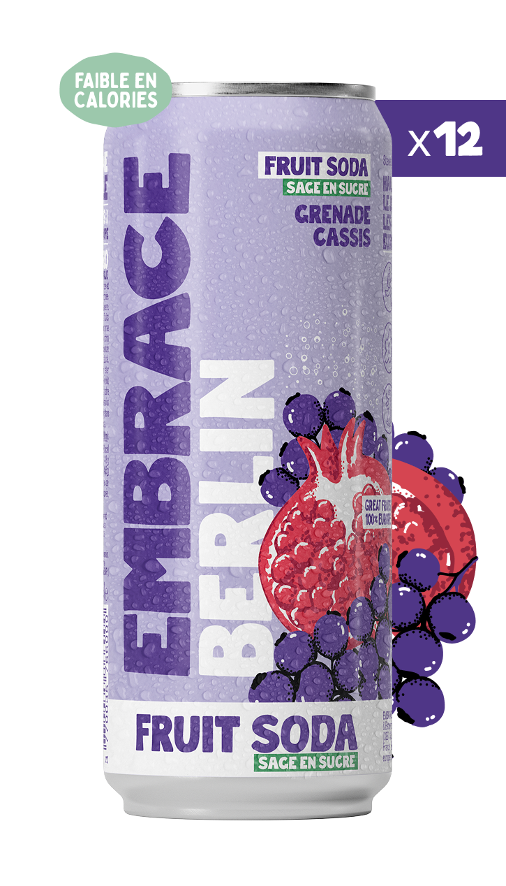 Fruit Soda Sage en Sucre Embrace - 12 canettes Berlin Grenade Cassis 33cl