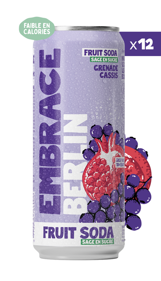 Fruit Soda Sage en Sucre Embrace - 12 canettes Berlin Grenade Cassis 33cl