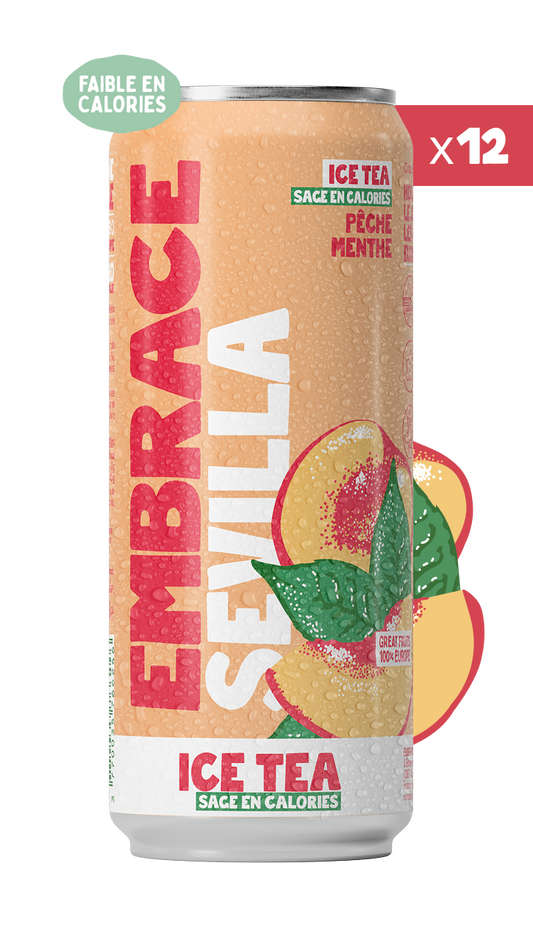 Ice Tea Embrace - 12 canettes Sevilla Thé Noir Pêche Menthe 33cl
